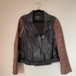 Lucky Brand Two-Toned Moto Leather Jacket
